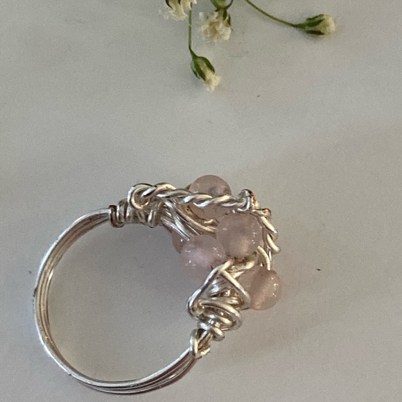 Rose Quartz wire wrapped ring.🌹 - Picture 2 of 6
